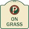 Signmission On Grass With No Parking Symbol Heavy-Gauge Aluminum Architectural Sign, 18" x 18", TG-1818-23527 A-DES-TG-1818-23527 - alternate 1